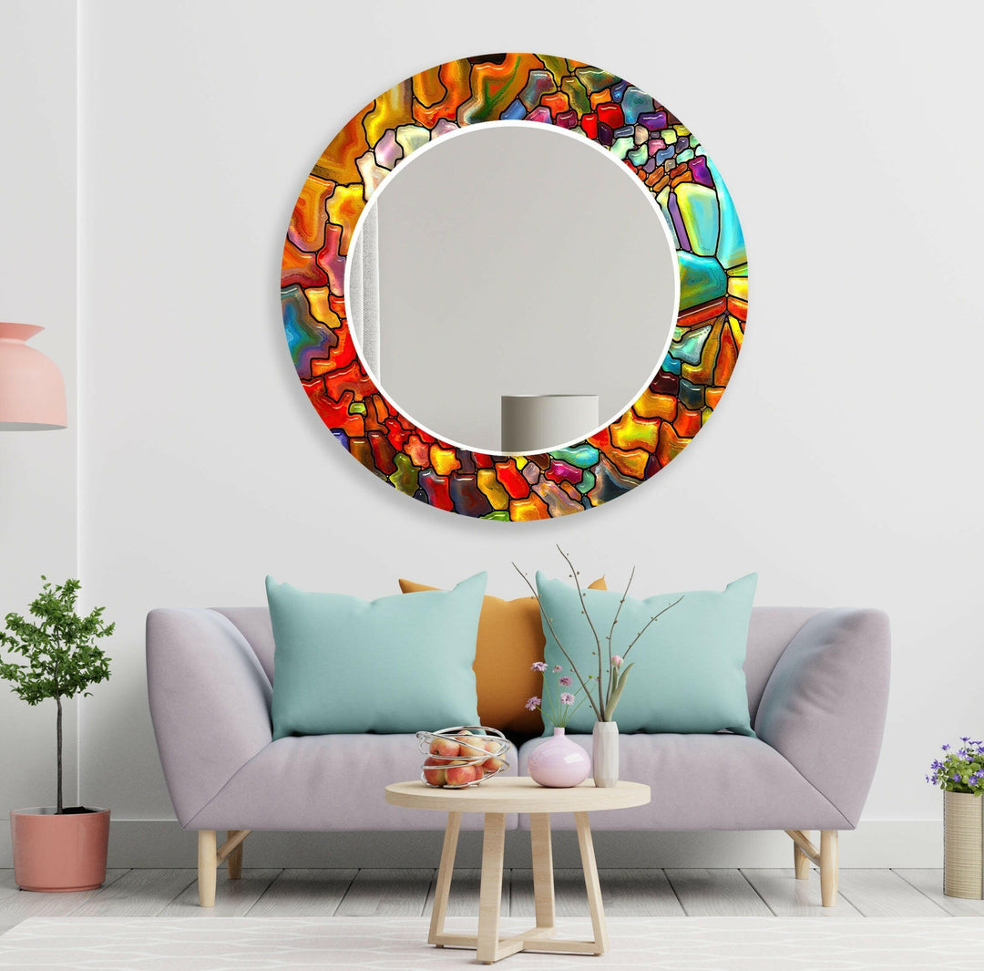 Vivid Colored Stained Wall Mirror Huge Mirror

