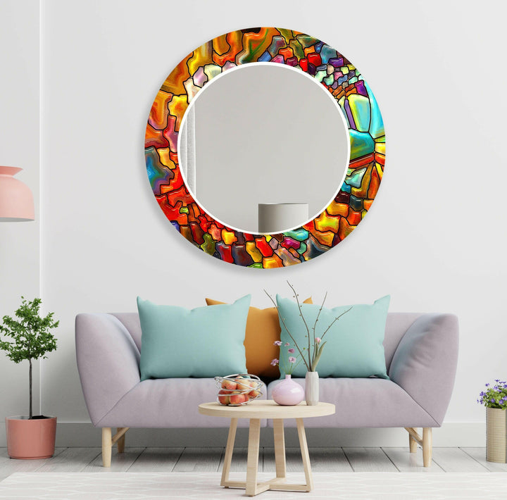 Vivid Colored Stained Wall Mirror Huge Mirror
