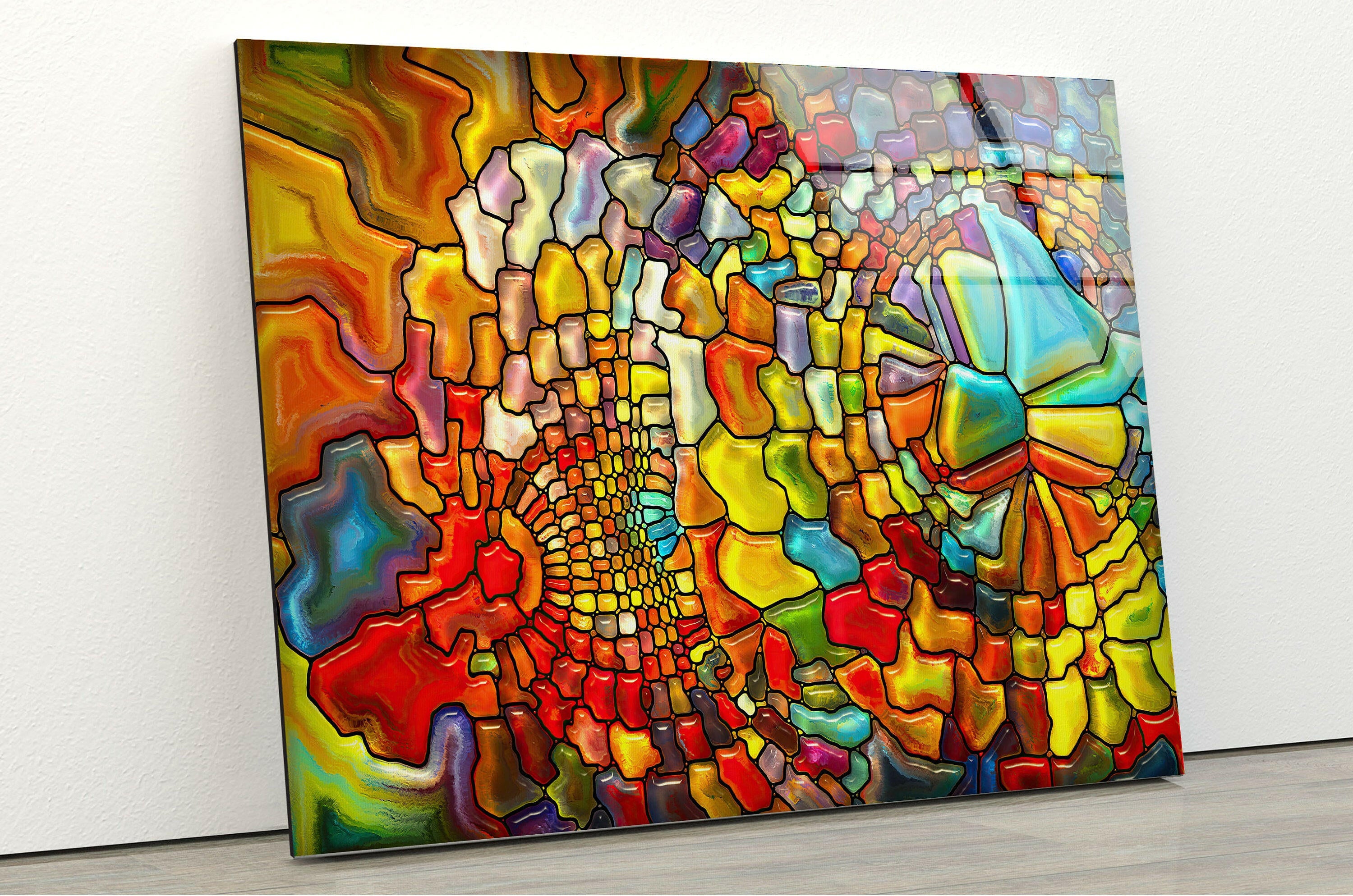 Colors with Stained Glass Tempered Glass Wall Art
