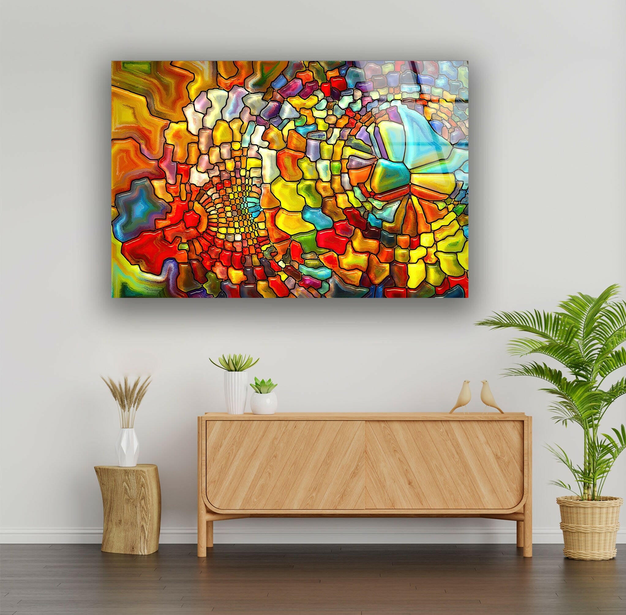 Colors with Stained Glass Tempered Glass Wall Art