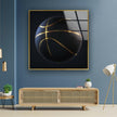 Gold Basketball Tempered Glass Wall Art