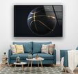 Gold Basketball Tempered Glass Wall Art