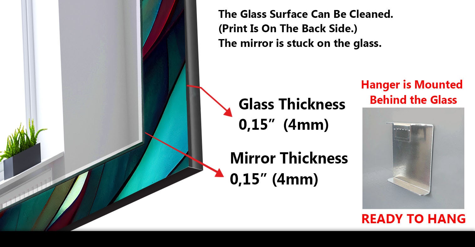 Stained Tempered Glass Wall Mirror