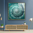 Turqouise Abstract Tempered Glass Wall Art