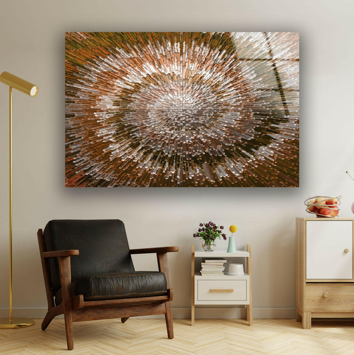 Bronze Abstract Glass Wall Art for Living Rooms