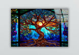 Stained Tree Tempered Glass Wall Art