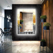 Abstract Tempered Glass Wall Mirror