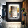 Abstract Tempered Glass Wall Mirror