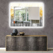 Abstract Tempered Glass Wall Mirror