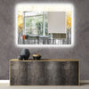 Abstract Tempered Glass Wall Mirror