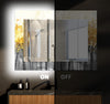 Abstract Tempered Glass Wall Mirror