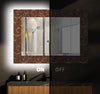 Abstract Tempered Glass Wall Mirror