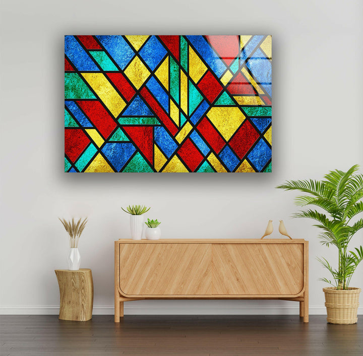 Stained Geometric Art Glass Wall Art custom glass pictures, glass art prints