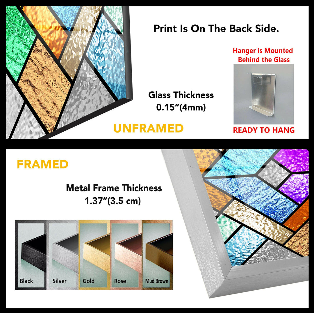 Buntglas-Wandkunst aus farbigem Fensterglas