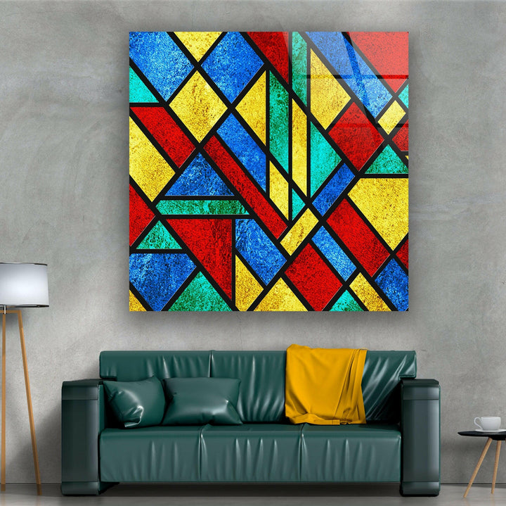 Stained Geometric Art Glass Wall Art glass photo prints, glass picture prints