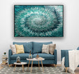 Turqouise Abstract Tempered Glass Wall Art