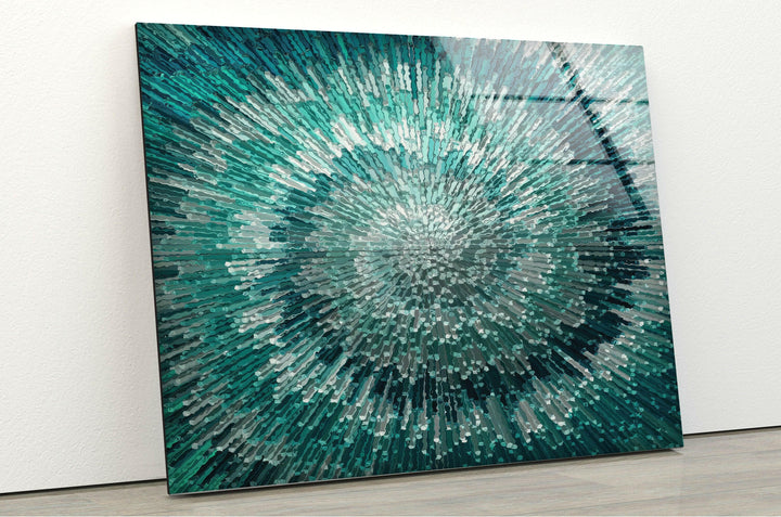 Emerald Green Large Glass Artwork for Living Rooms