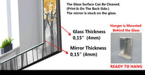 Abstract Tempered Glass Wall Mirror