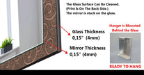 Abstract Tempered Glass Wall Mirror