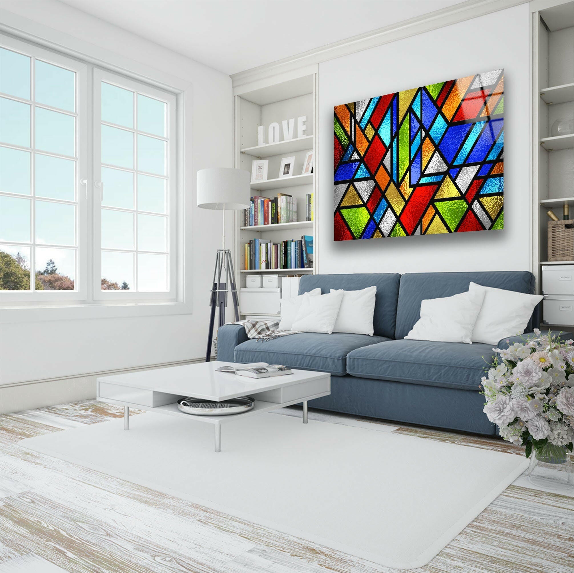 Fractal And Cool Stained Tempered Glass Wall Art