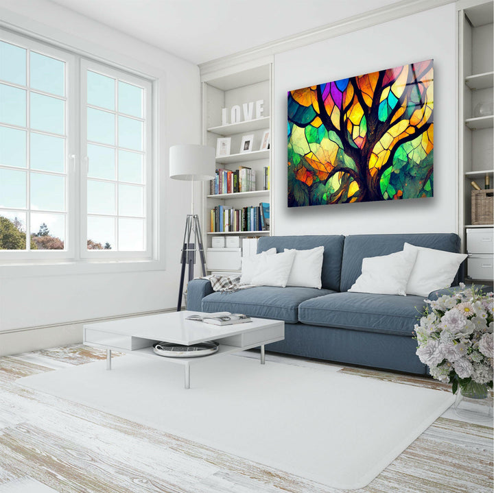 Stained Tree of Life Decor Glass Wall Art glass photo prints, glass picture prints