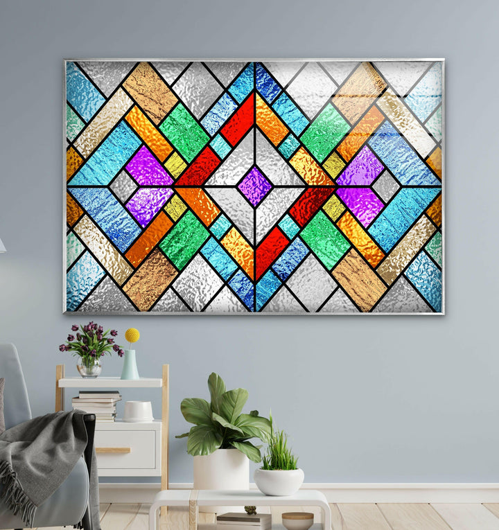 Stained Colored Window Glass Wall Art photo print on glass, prints on glass wall art