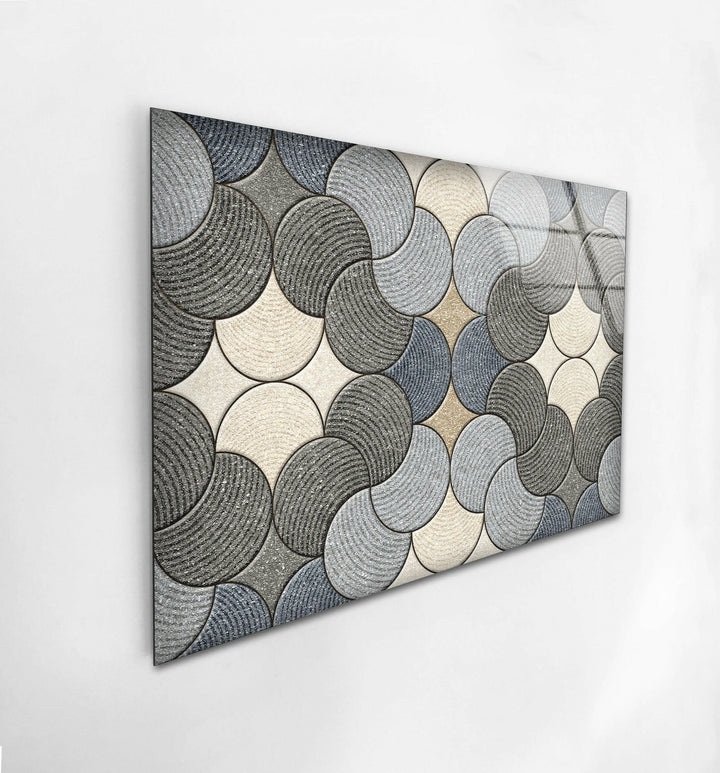 Mosaic Grey Glass Wall Art print picture on glass, Tempered Glass Wall Art