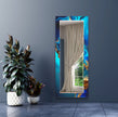 Abstract Tempered Glass Wall Mirror