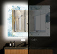 Abstract Tempered Glass Wall Mirror