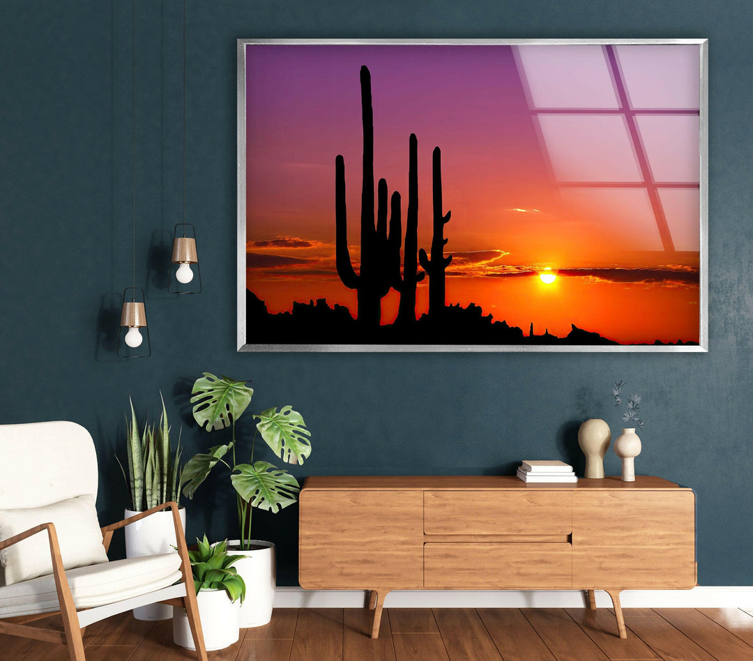 Sonoran Desert Phoenix Arizona Glass Wall Art, print on glass, glass printed photos