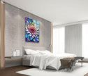 Floral Stained Tempered Glass Wall Art