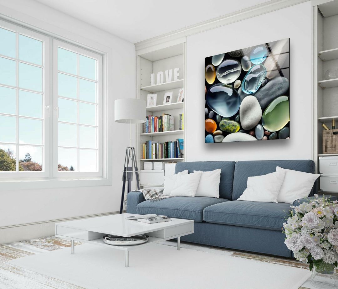 Transparent Coloured Stones Cool Abstract Art & Glass Wall Decor