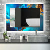 Abstract Tempered Glass Wall Mirror