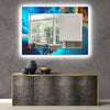 Abstract Tempered Glass Wall Mirror