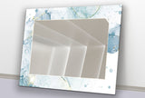 Abstract Tempered Glass Wall Mirror