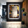 Abstract Tempered Glass Wall Mirror