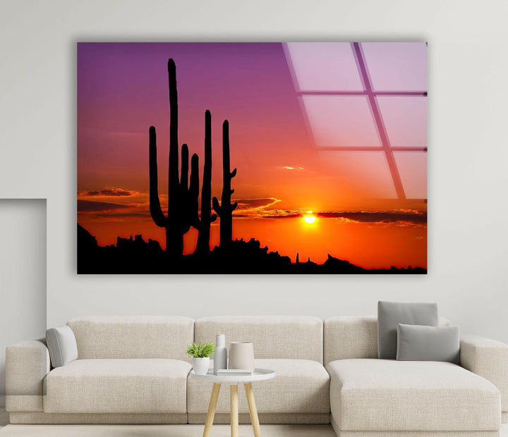 Sonoran DeSonoran Desert Phoenix Arizona Glass Wall Art, stained glass wall art, stained glass wall decor