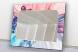 Abstract Tempered Glass Wall Mirror