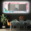 Abstract Tempered Glass Wall Mirror