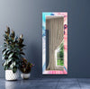 Abstract Tempered Glass Wall Mirror