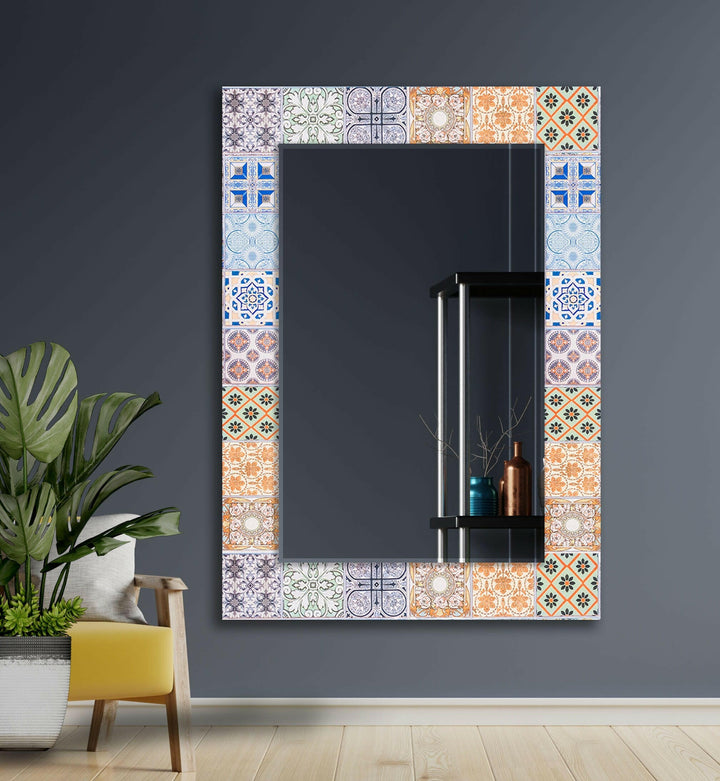 Orange Wall Mirror big mirror for living room

