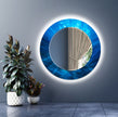 Abstract Tempered Glass Wall Mirror