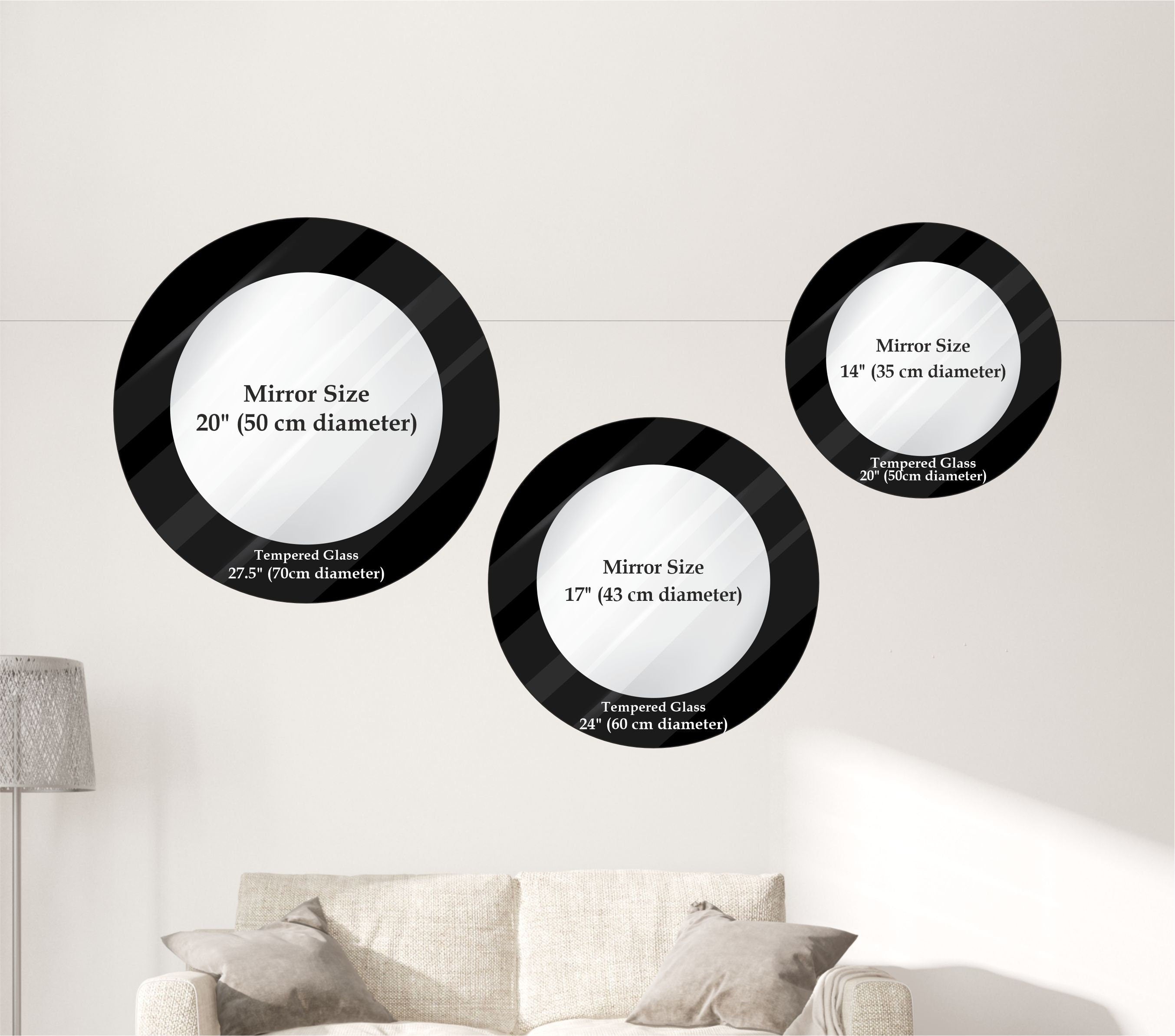 Stained Tempered Glass Wall Mirror