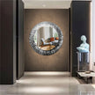 Abstract Tempered Glass Wall Mirror