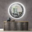 Abstract Tempered Glass Wall Mirror