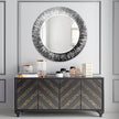 Abstract Tempered Glass Wall Mirror
