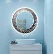 Abstract Tempered Glass Wall Mirror