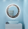 Abstract Tempered Glass Wall Mirror