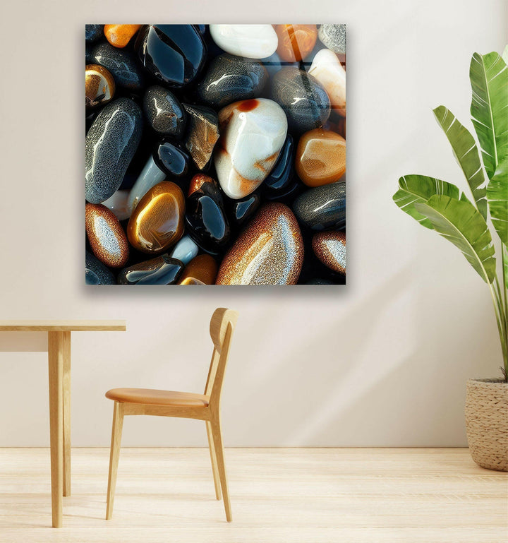 Sea Stones Glass Wall Art glass image printing, glass prints from photos