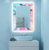 Abstract Tempered Glass Wall Mirror